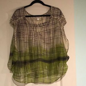 Sheer swim cover-up blouse